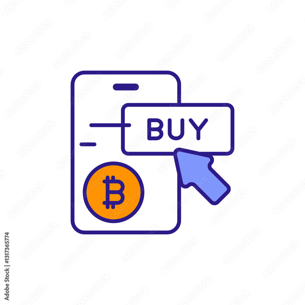 Buy Order Icon for Executing Purchase Transactions - Cryptocurrency Trading Interface.