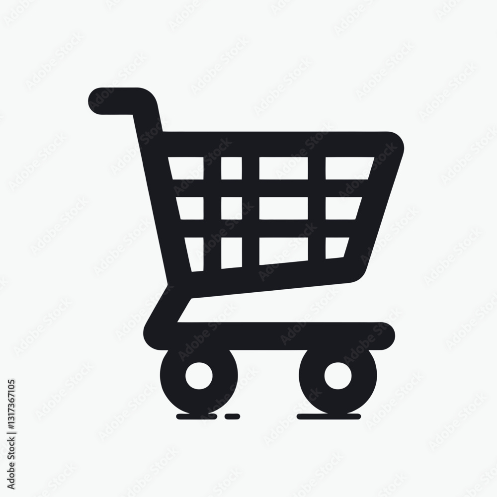 very simple flat and minimalist Trolley Cart silhouette in black on a white background very simple flat and minimalist Trolley Cart silhouette in black on a white background