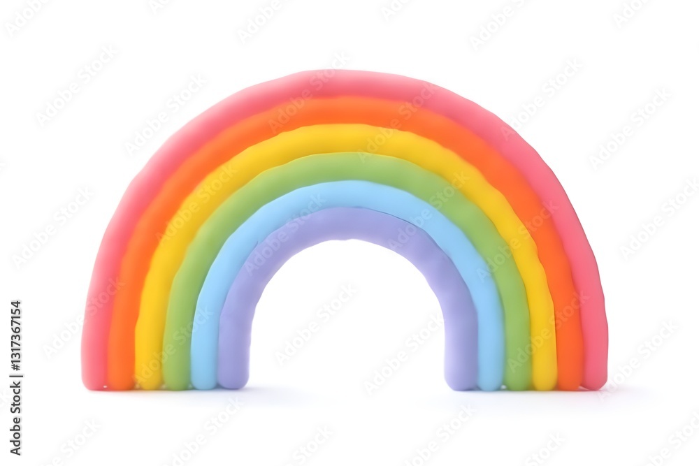 Fototapeta premium plasticine rainbow on white background