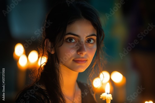Gathering of Remembrance With Candles During the Evening