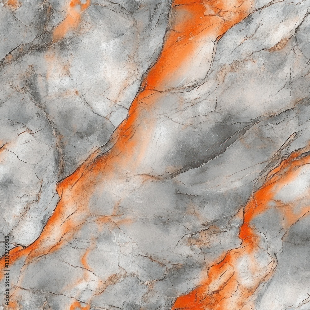 Naklejka premium Abstract orange and gray marble texture.