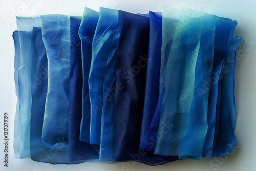 Various Colors of Crumpled Tissue Paper Arranged on a Flat Surface for Crafti...