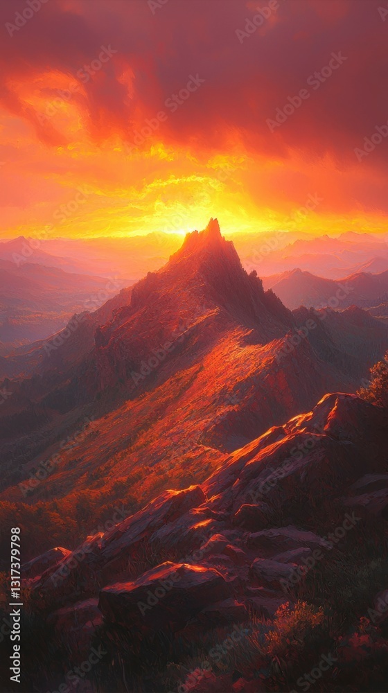 Fototapeta premium Mountain Sunrise Panorama