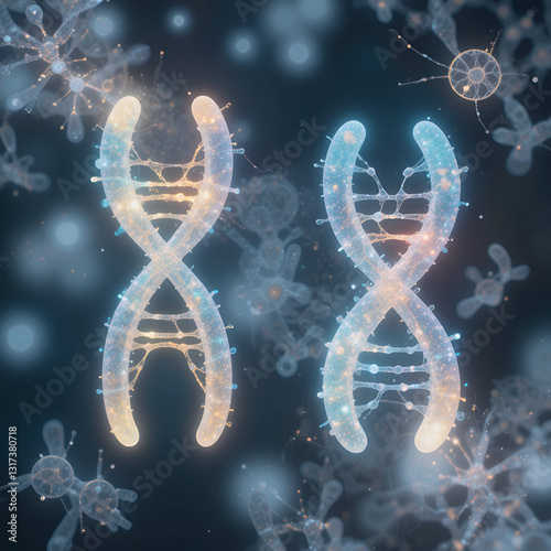 Haploid and Diploid chromosomes Science Design. Vector Illustration. photo