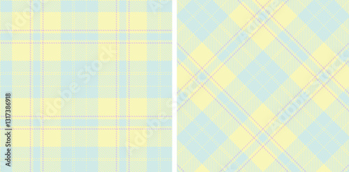 Pastel Soft Egg Shell Seamless Tartan Fabric Design
