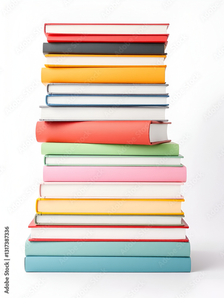 blank color stack books isolated on transparent background PNG blank color stack books isolated on transparent background PNG
