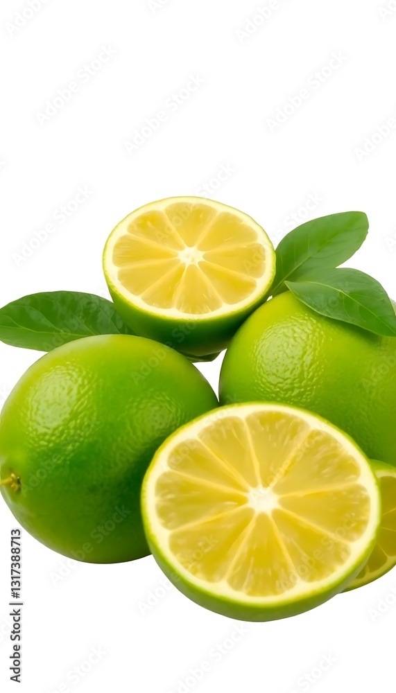 Fresh Lime Fruit White Background Fresh Lime Fruit White Background