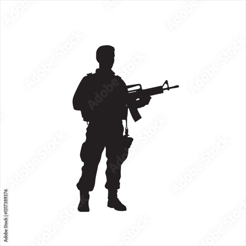 Minimalist Soldier Silhouette