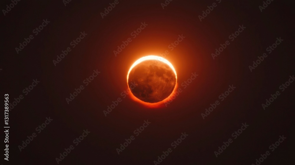 Lunar Eclipse in Dark Night Sky Lunar Eclipse in Dark Night Sky