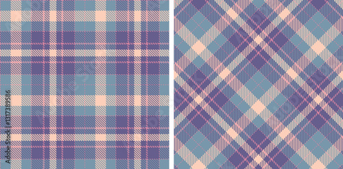 Neon Dull Pink and Iridescent Dusk Seamless Tartan Fabric Design