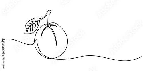 Guava one continuous line design. Fruits symbol design concept. Decorative elements drawn on a white background, guava farang fruit one solid line vector illustration, single minimal line drawing pro.