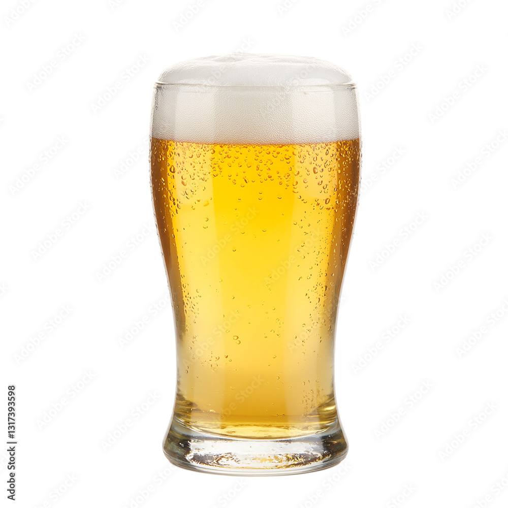 Refreshing pint of golden pale ale with frothy white foam beautifully isolated on a white background Refreshing pint of golden pale ale with frothy white foam beautifully isolated on a white background