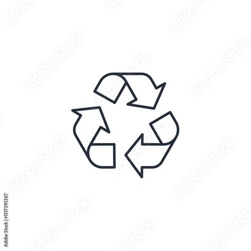 Recycle icon symbol vector sign isolated on white background illustration for graphic and web design