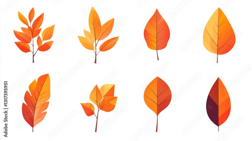 Obraz premium Autumn leaves collection for seasonal decoration and design use