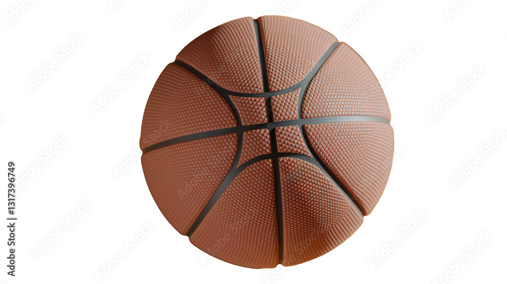 Fototapeta premium Orange basketball with black lines isolated on a transparent background. ideal for sports, athletic, or design-themed projects
