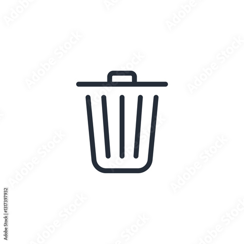 delete, trash bin, garbage icon symbol vector sign isolated on white background illustration for graphic and web design