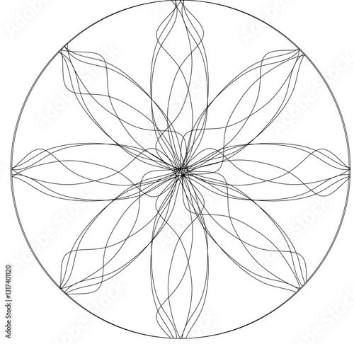 Abstract vector graphic based on harmonic vortex.  It can be used for art floor made of parquet or stone, special architecture detail for modern design at interior decoration.