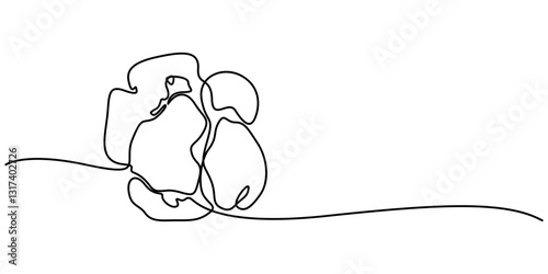 single popcorn continuous one line drawing, One single line drawing of fresh salty pop corn with stripped pattern paper bucket vector graphic illustration. Snack for watching movies concept. Modern. 