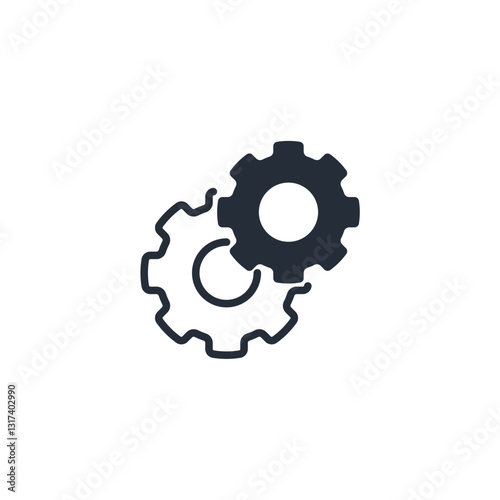 Gear Settings icon symbol vector sign isolated on white background illustration for graphic and web design