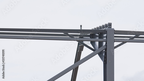 Photography Metal construction, in the photo the structure of the building frame made of met
