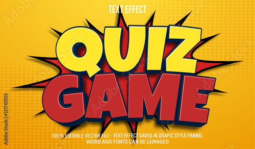 Quiz Game 3d editable text effect style