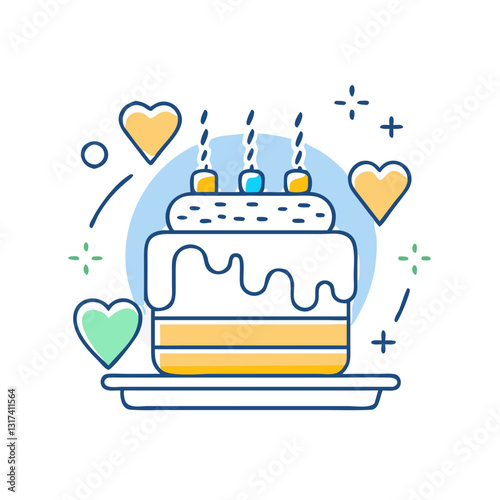 Cake icon, symbolizing sweets, kitchen, and celebrations