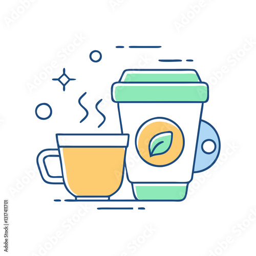 Coffee cup icon, symbolizing coffee, kitchen, and morning ritual