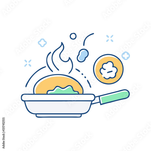 Frying pan icon, symbolizing cooking, kitchen, and convenience