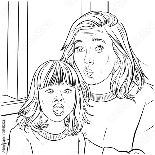 Mother and Daughter Posing for a Fun Photo Shoot