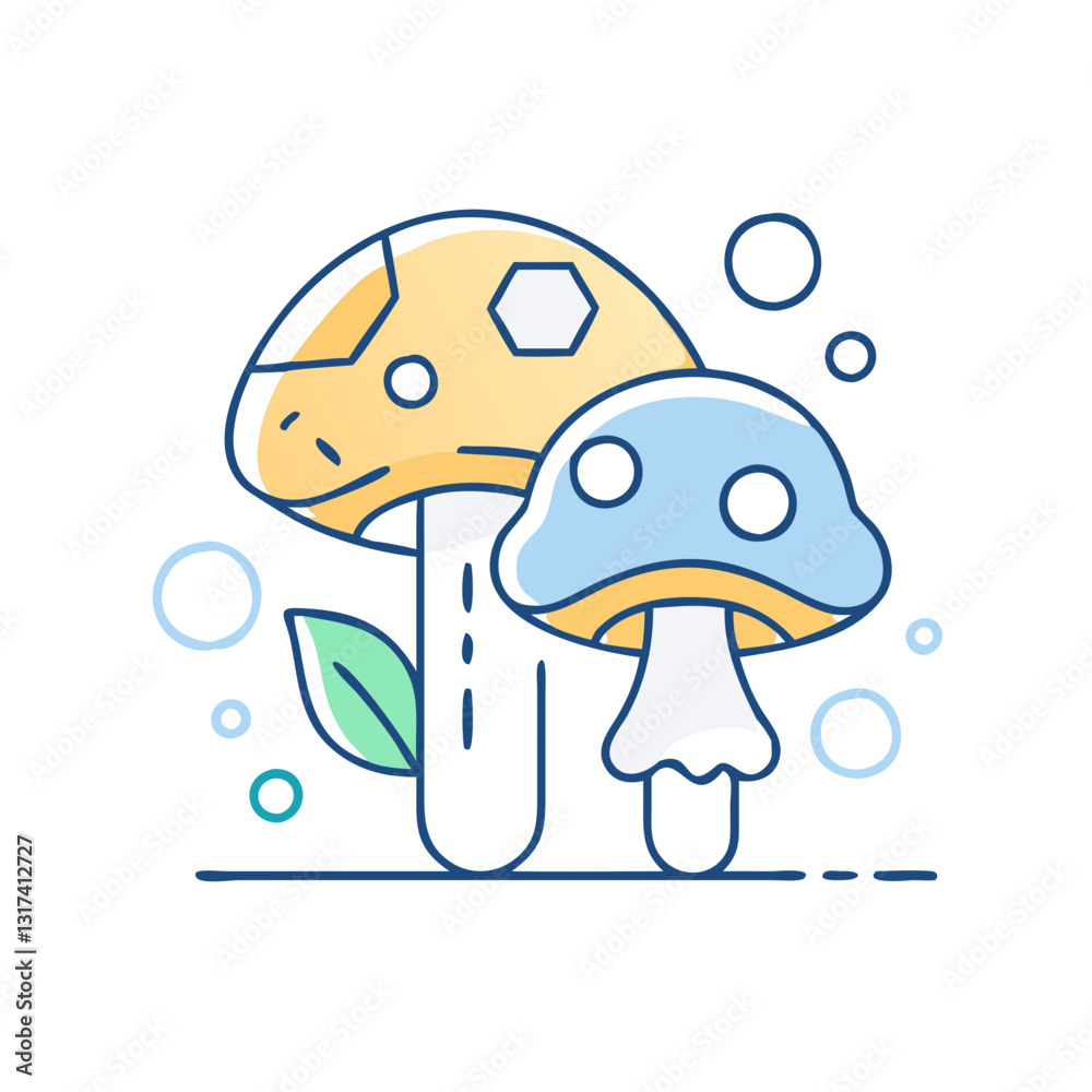 Mushroom icon, symbolizing vegetables, kitchen, and healthy eating Mushroom icon, symbolizing vegetables, kitchen, and healthy eating