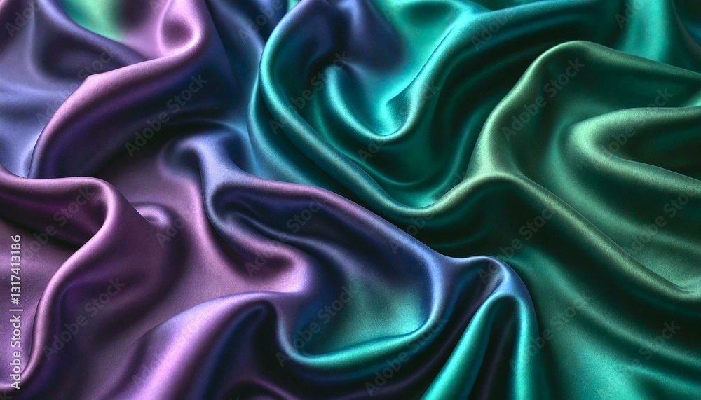 Fototapeta premium Luxurious Purple and Green Fabric Texture