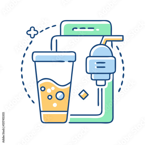 Soda maker icon, symbolizing beverages, kitchen, and convenience