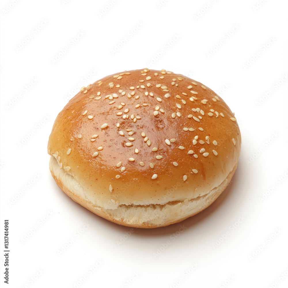 Sesame Burger Bun Bakery Food Photo on white background Sesame Burger Bun Bakery Food Photo on white background