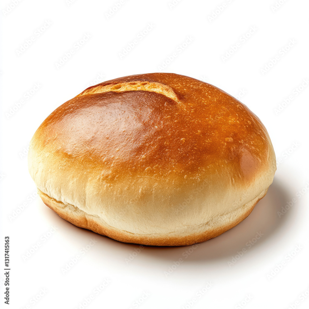 Soft Bun Bakery Bread Round Roll on white background Soft Bun Bakery Bread Round Roll on white background