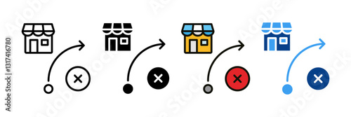 Franchise Expansion Strategy Icon Set Multiple Style Collection