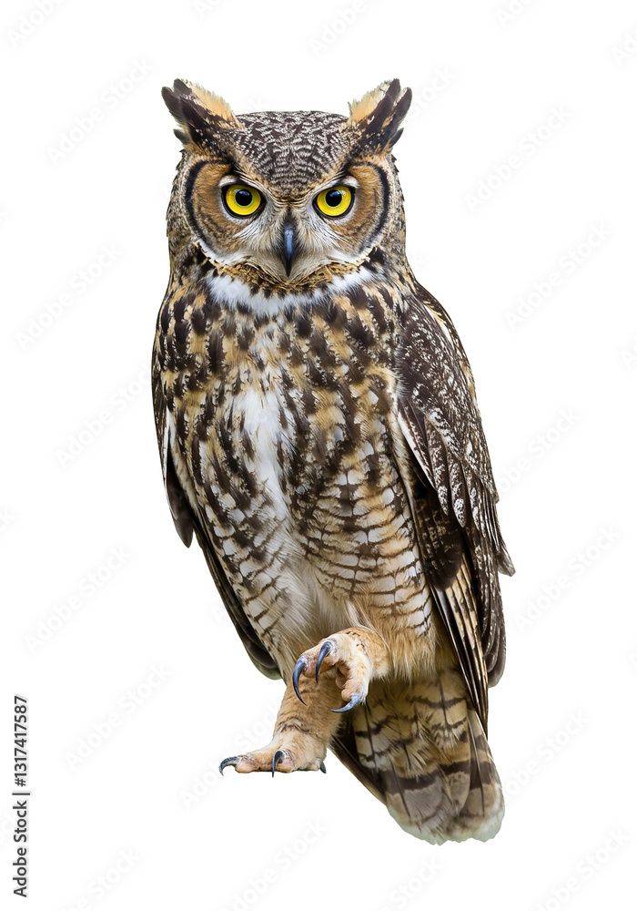 Obraz premium owl close up. isolated on a transparent background. PNG Images. generative AI. 