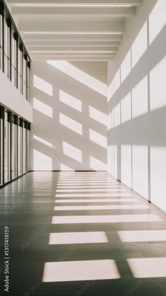 Obraz premium Sunlight Paths in Modern Corridor