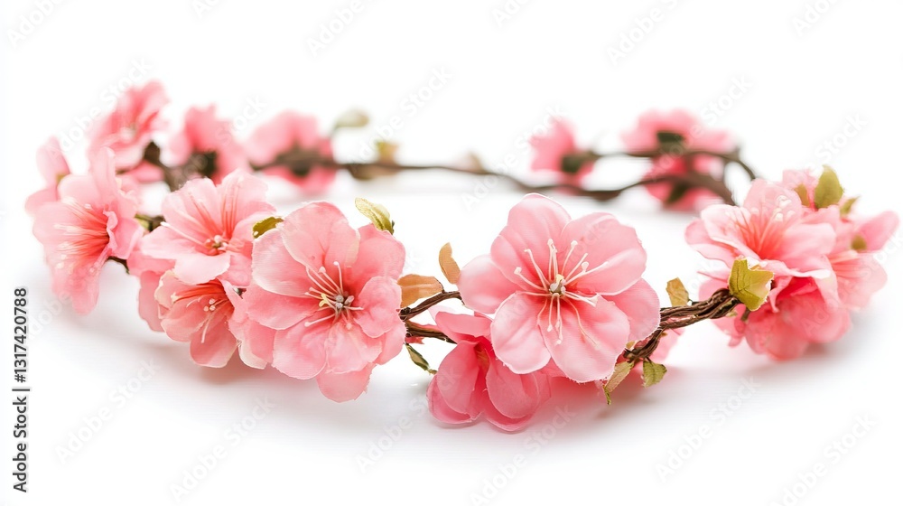 Naklejka premium Pink floral crown side view