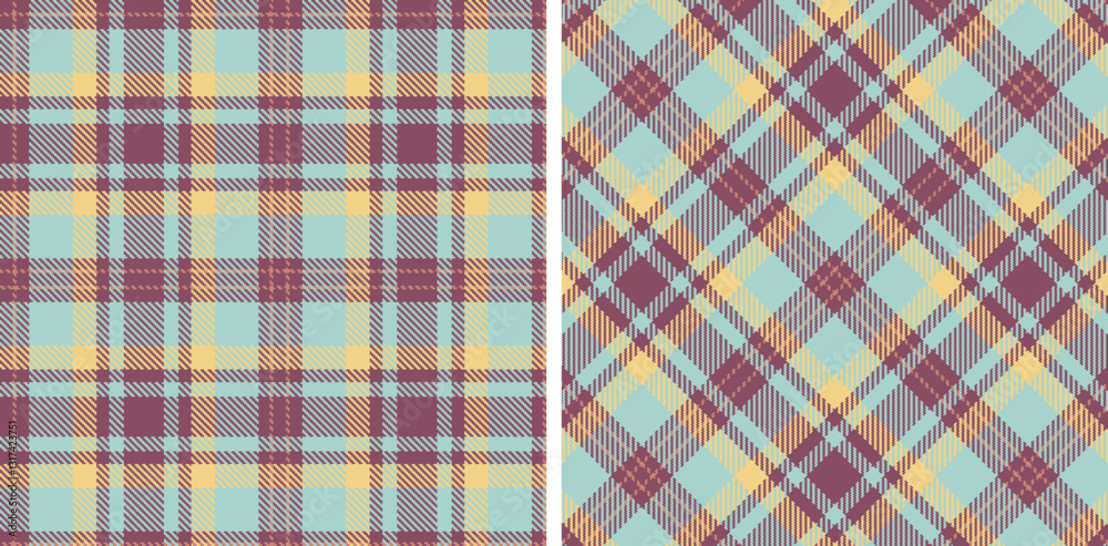 Iridescent Dark Mauve and Metallic Silver Seamless Tartan Fabric Design Iridescent Dark Mauve and Metallic Silver Seamless Tartan Fabric Design