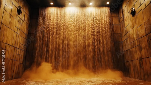 Wallpaper Mural Golden Waterfall Shower Experience Torontodigital.ca