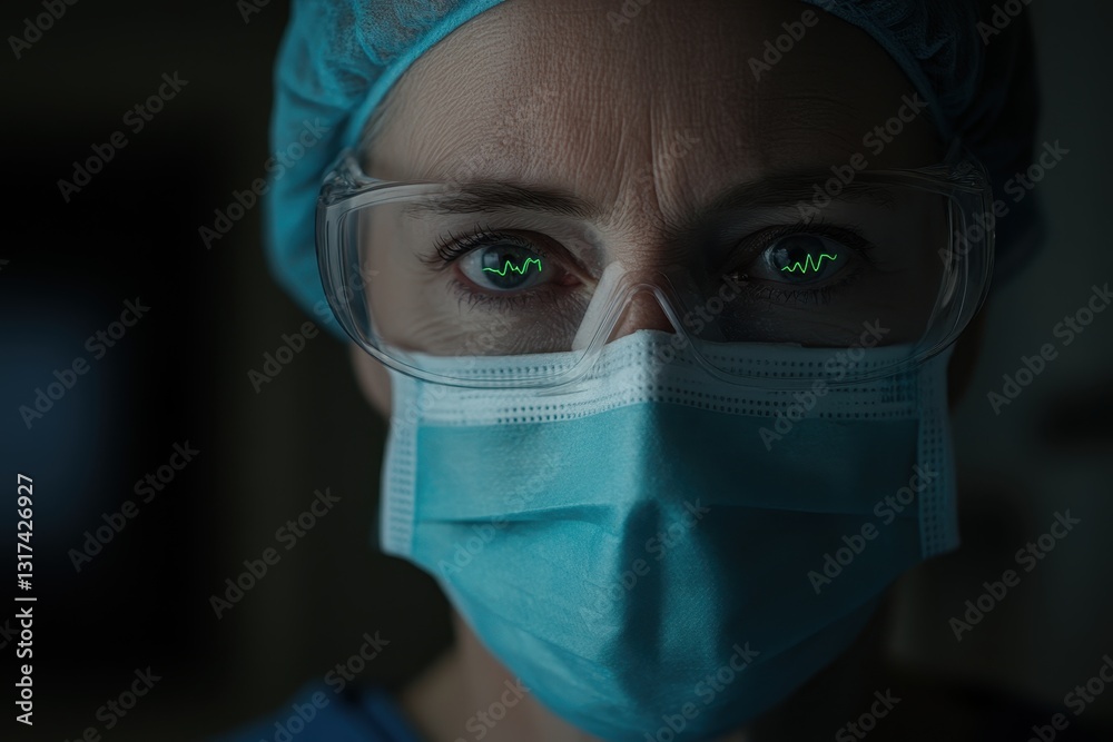 Surgeons Focused on Patient Safety with Reflective Goggles in Operating Room Surgeons Focused on Patient Safety with Reflective Goggles in Operating Room