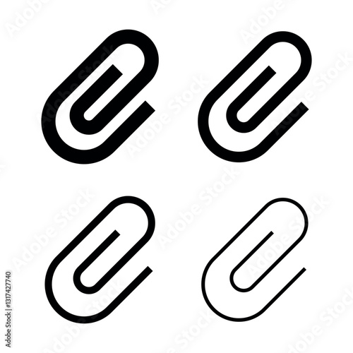 link icon, attached link file, internet web page URL, attachment , document, office paper clip icon symbol. paperclip vector