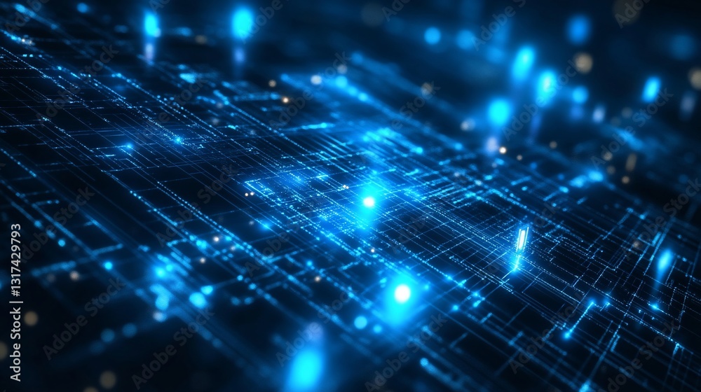 Abstract Digital Network Glowing Circuit Board Technology Background Illustration Abstract Digital Network Glowing Circuit Board Technology Background Illustration