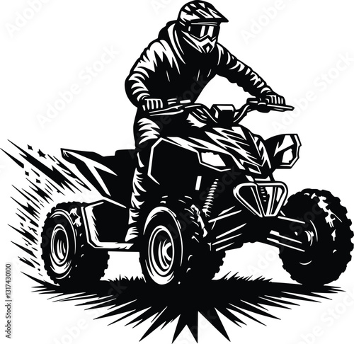 ATV quad wheeler - ATV quad bike Rider, motocross rider silhouette, design, art, illustration