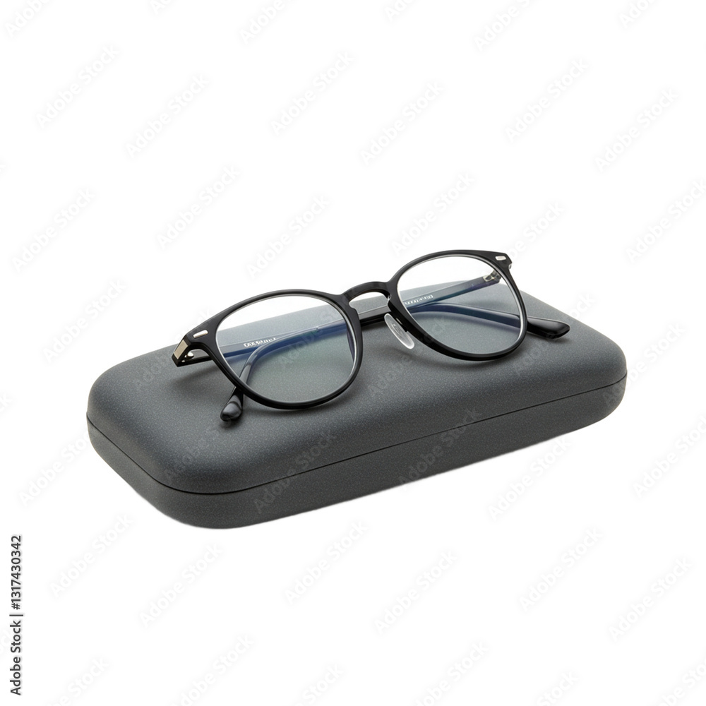 Stylish glasses with a case designed for protection and portability. Stylish glasses with a case designed for protection and portability.