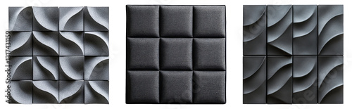 Textured Wall Panels Collection Isolated on Transparent Background