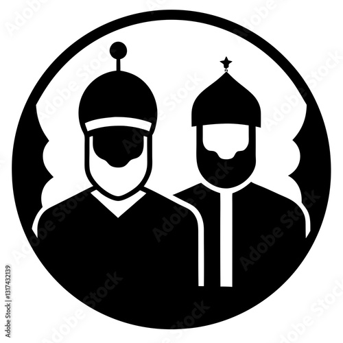An icon representing Islamic scholars on white background