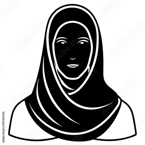 Muslim Woman Silhouette Vectors In White Background