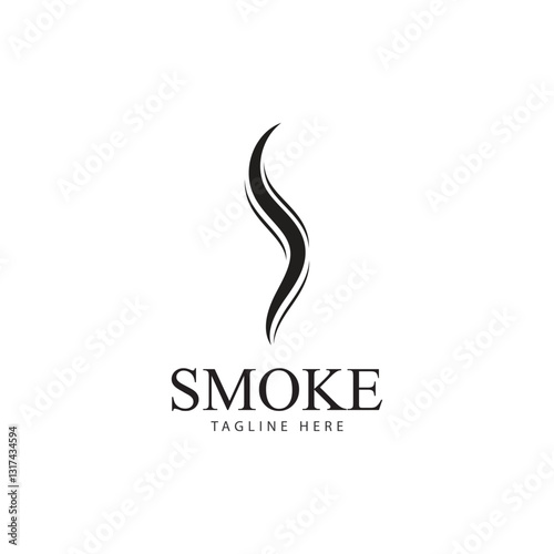 Smoke steam icon logo illustration isolated on white background Aroma vaporize icons. Smells vector line icon  hot aroma  stink or cooking steam symbols  smelling or vapor