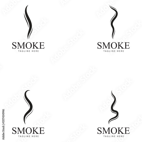 Smoke steam icon logo illustration isolated on white background Aroma vaporize icons. Smells vector line icon  hot aroma  stink or cooking steam symbols  smelling or vapor